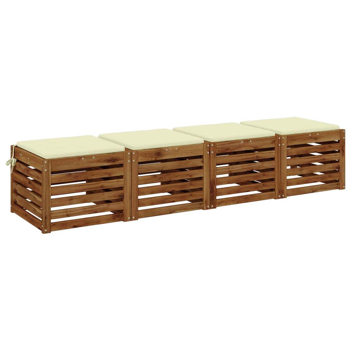 Vidaxl 4-piece zitkussens soest 4 st 100% polyester crèmekleurig