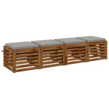 Vidaxl 4-piece zitkussens soest 4 st 100% polyester grijs