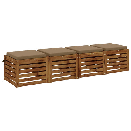 Vidaxl 4-piece zitkussens soest 4 st 100% polyester taupe