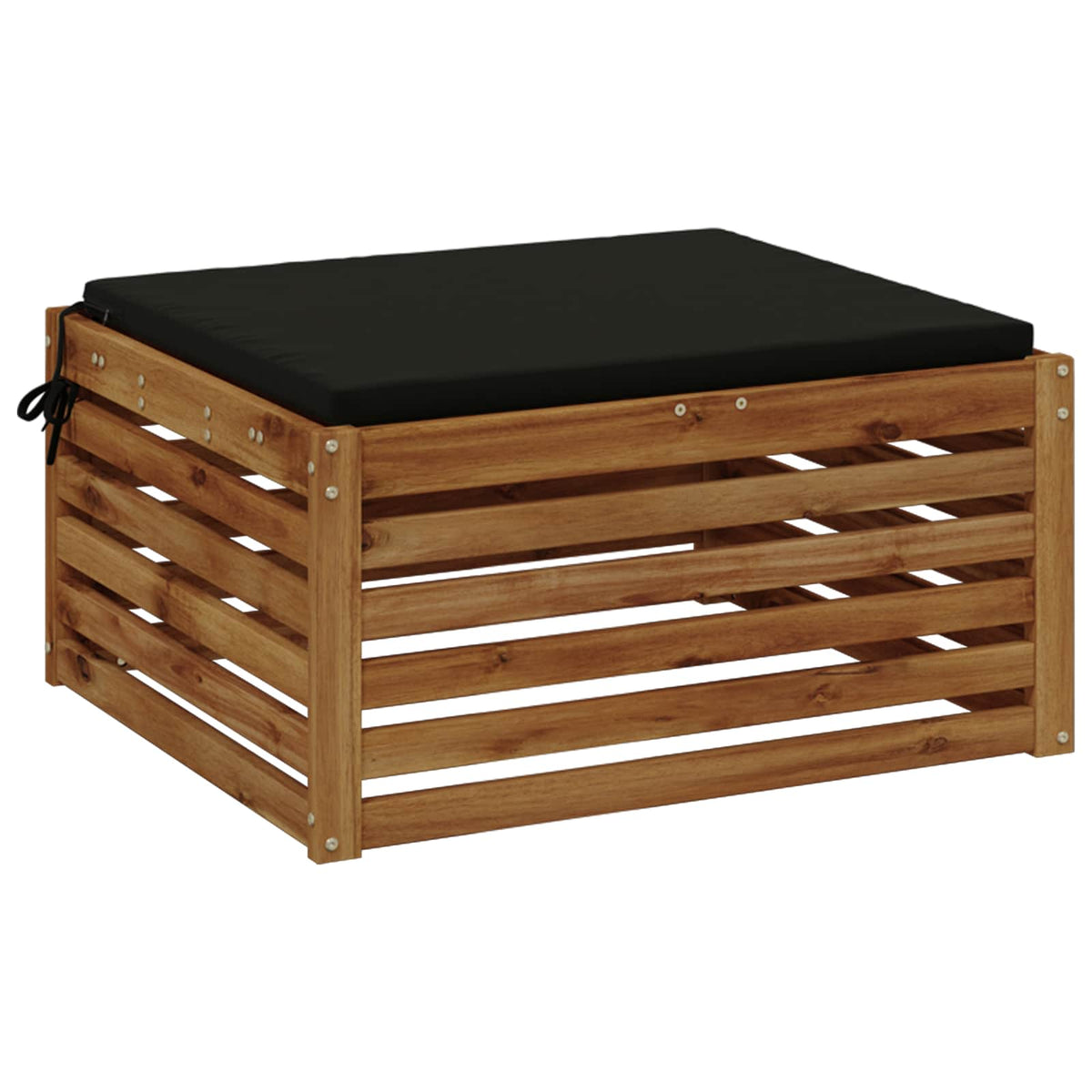 Vidaxl 1-piece zitkussen soest 100% polyester zwart 60 x 60 x 3 cm