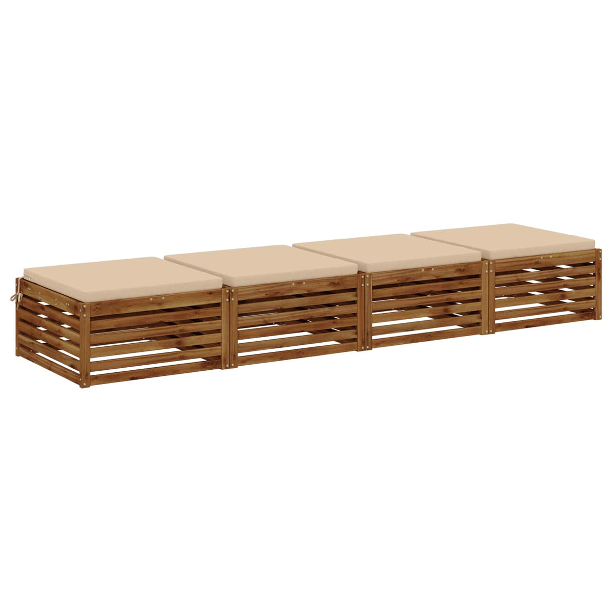 Vidaxl 4-piece zitkussens soest 4 st 100% polyester crèmekleurig