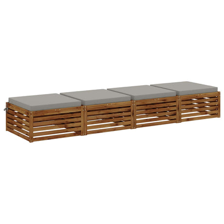 Vidaxl 4-piece zitkussens soest 4 st 100% polyester grijs