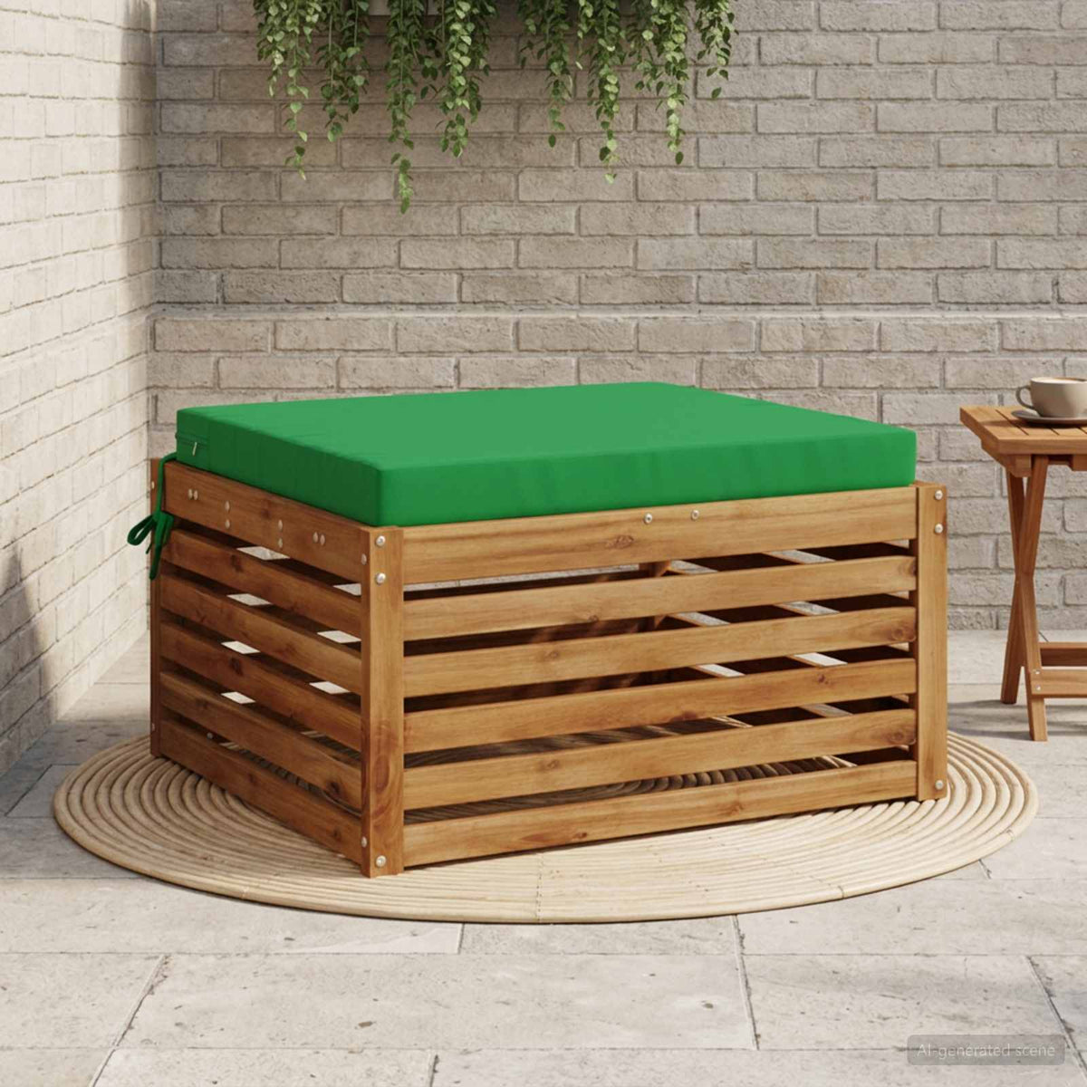 Vidaxl 1-piece zitkussen soest 100% polyester groen 70 x 70 x 7 cm