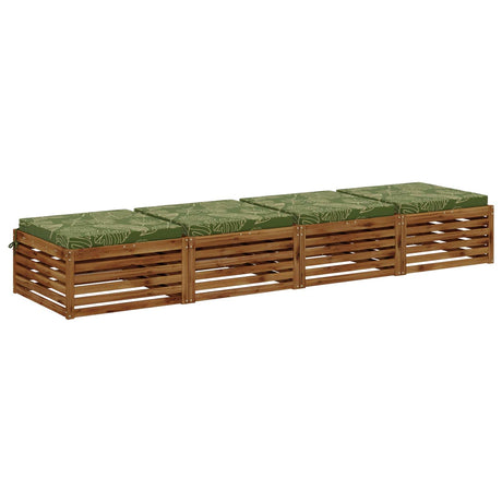 Vidaxl 4-piece zitkussens soest 4 st 100% polyester bladontwerp