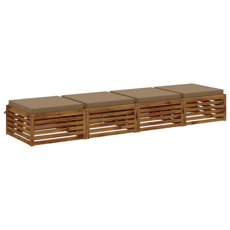 Vidaxl 4-piece zitkussens soest 4 st 100% polyester taupe