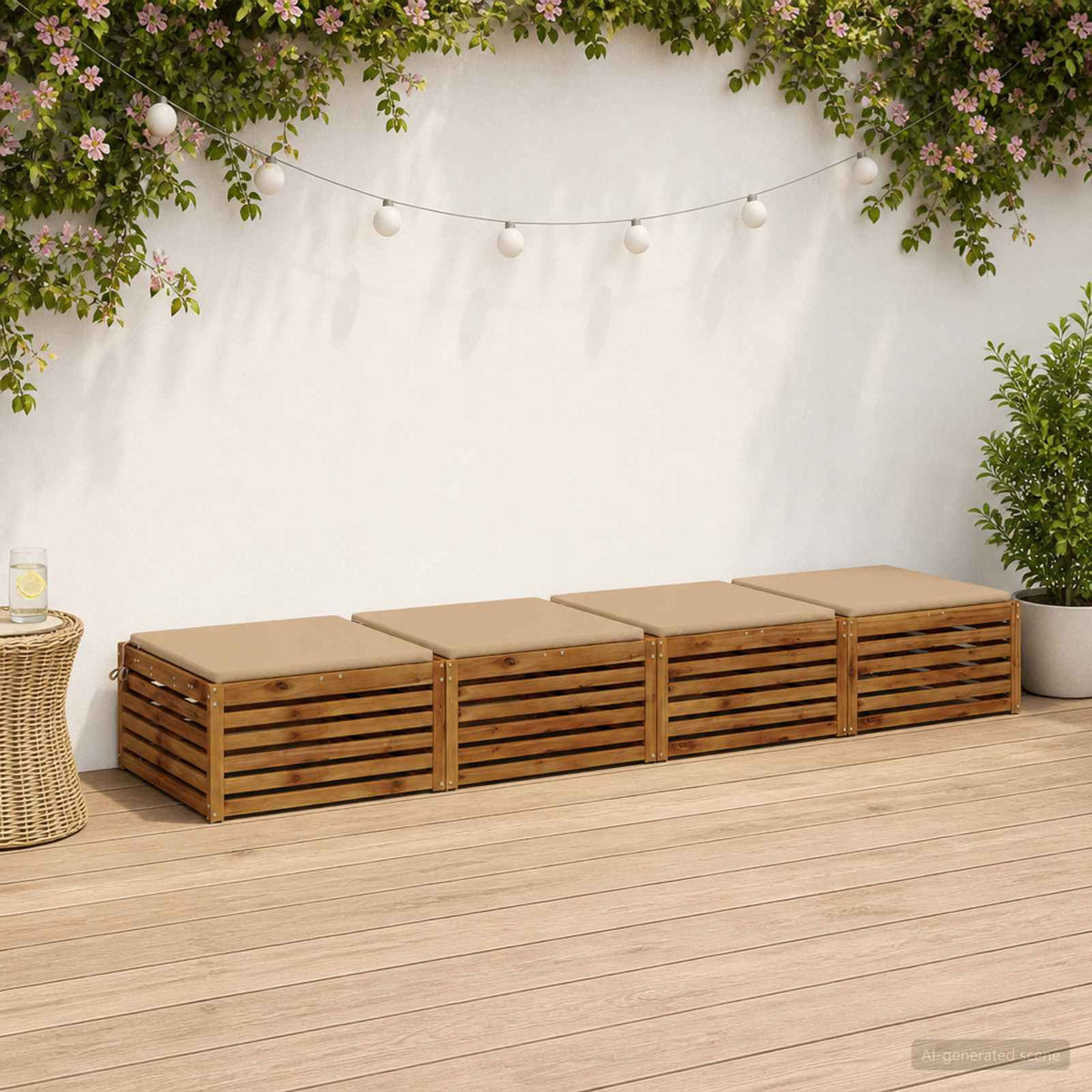 Vidaxl 4-piece zitkussens soest 4 st 100% polyester zand