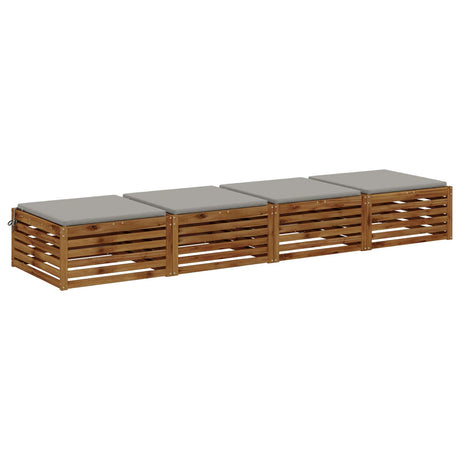 Vidaxl 4-piece zitkussens soest 4 st 100% polyester grijs