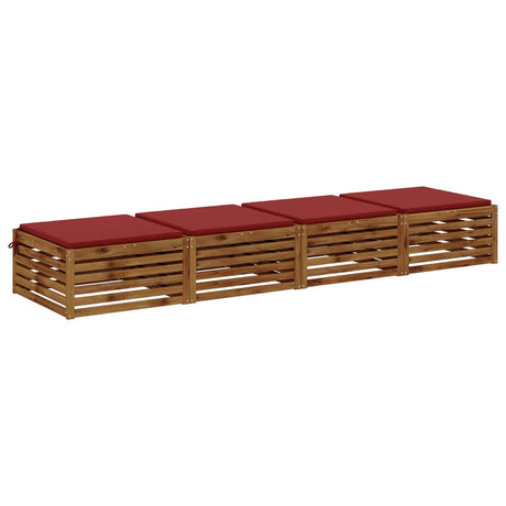 Vidaxl 4-piece zitkussens soest 4 st 100% polyester wijnrood