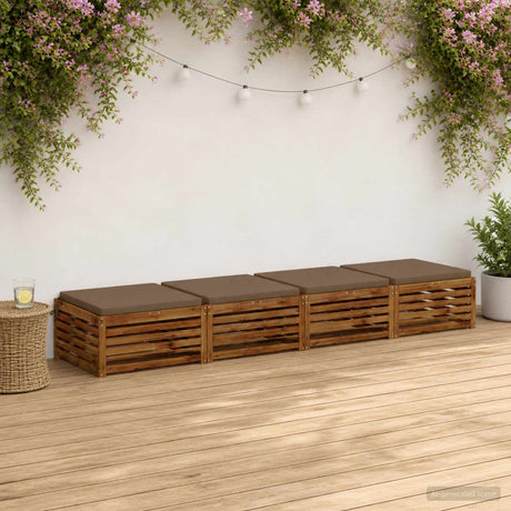 Vidaxl 4-piece zitkussens soest 4 st 100% polyester taupe