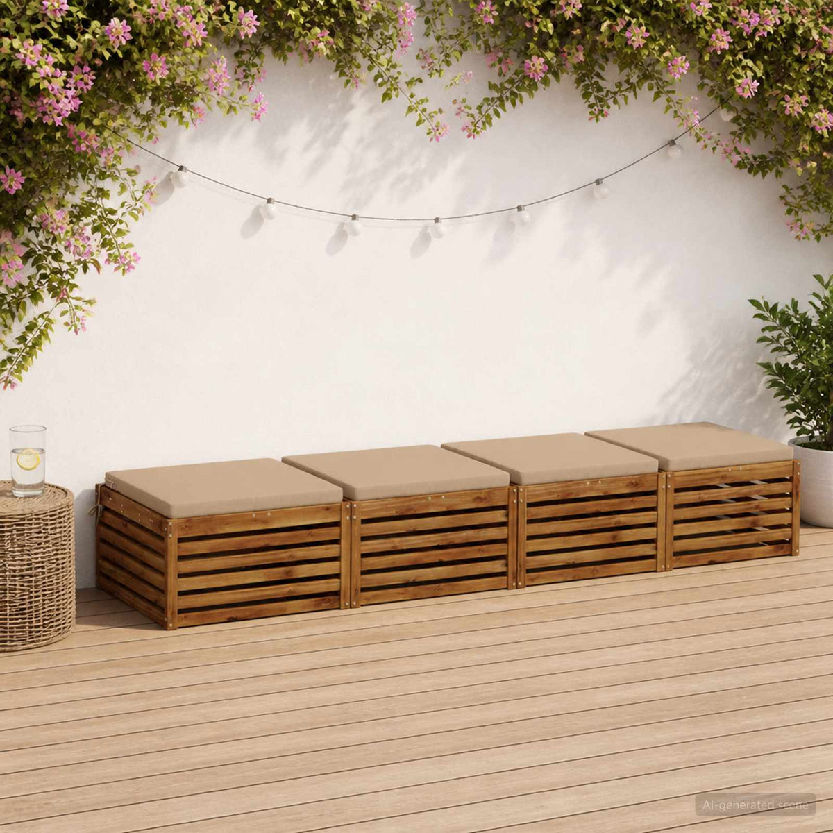 Vidaxl 4-piece zitkussens soest 4 st 100% polyester zand