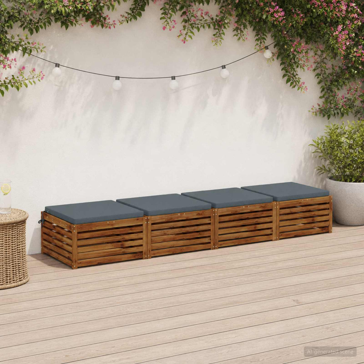 Vidaxl 4-piece zitkussens soest 4 st 100% polyester blauw