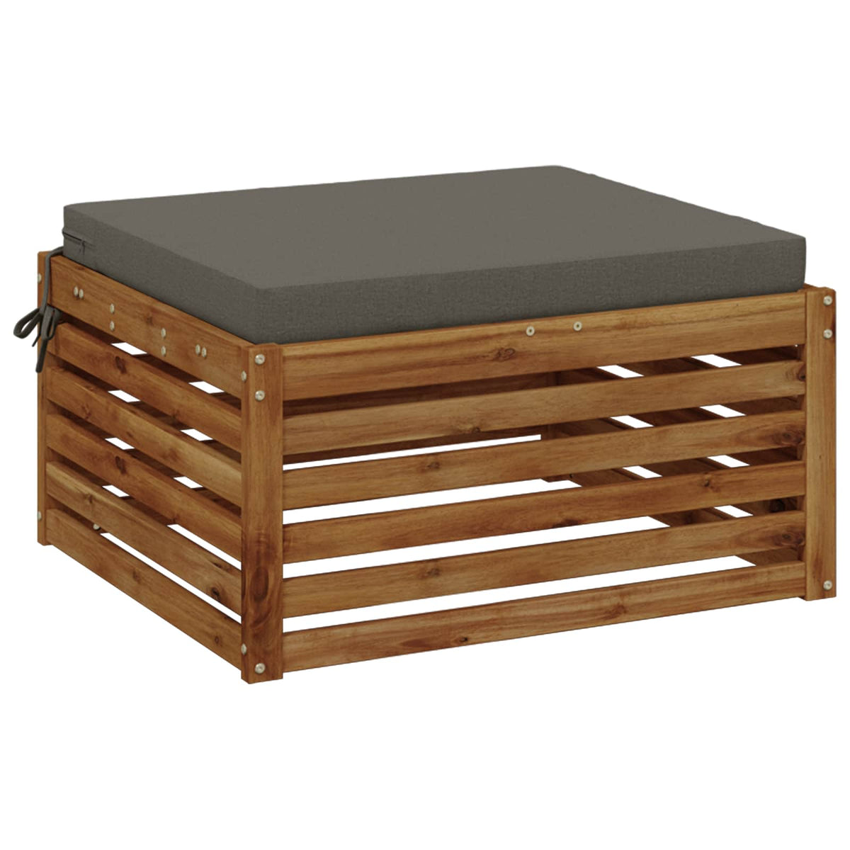 Vidaxl 1-piece zitkussen soest 100% polyester grijs 70 x 70 x 7 cm