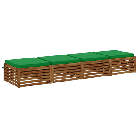 Vidaxl 4-piece zitkussens soest 4 st 100% polyester groen