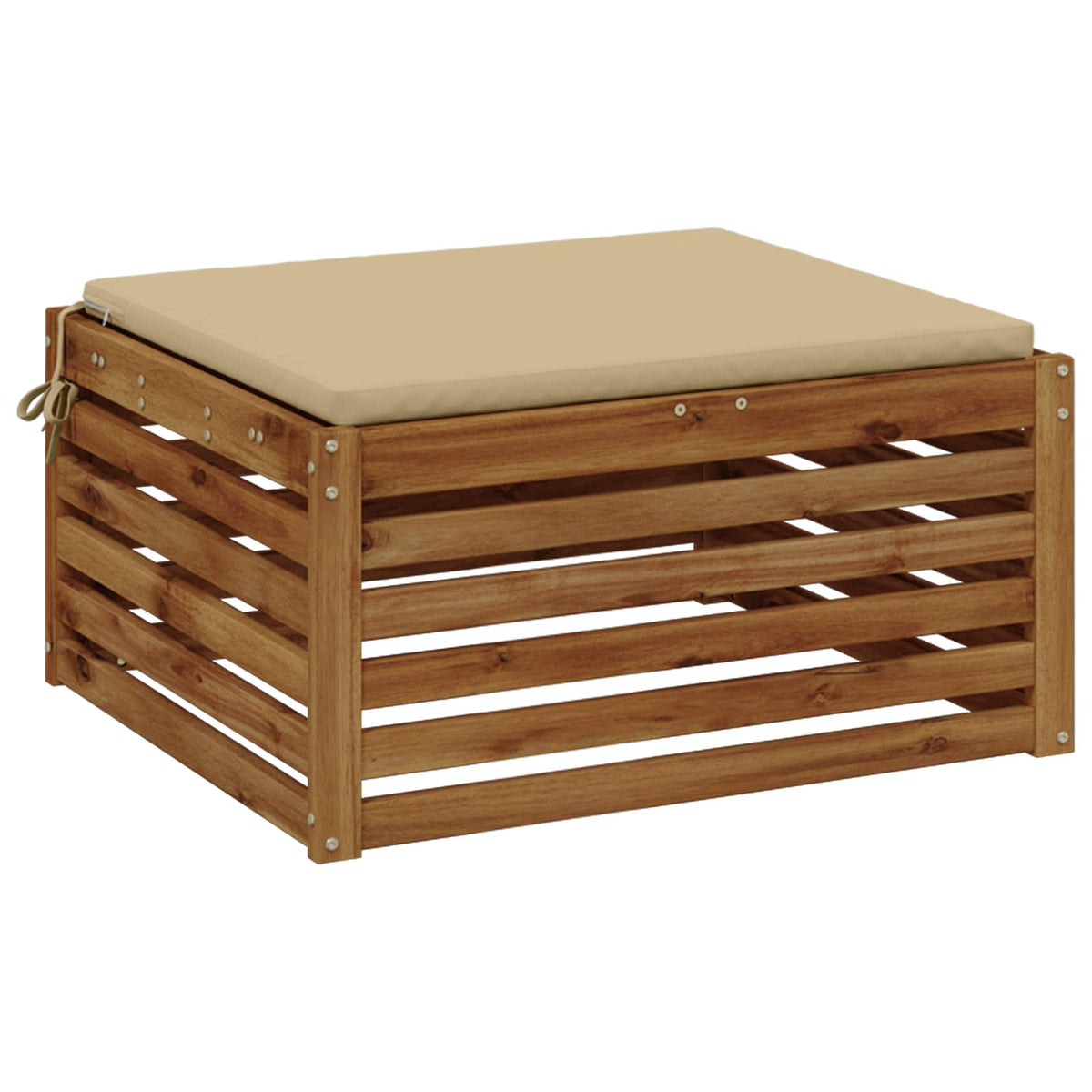 Vidaxl 1-piece zitkussen soest 100% polyester beige 80 x 80 x 3 cm