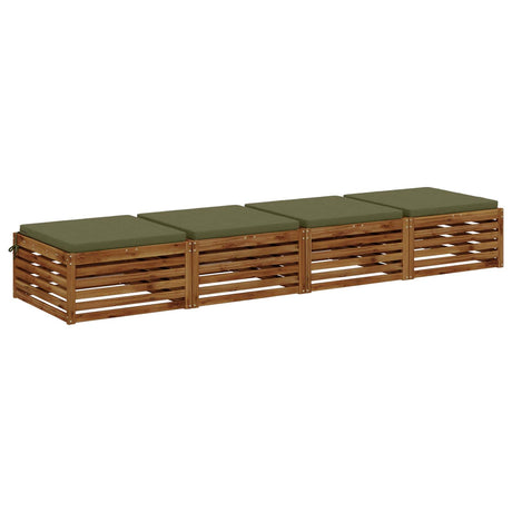 Vidaxl 4-piece zitkussens soest 4 st 100% polyester olijfgroen