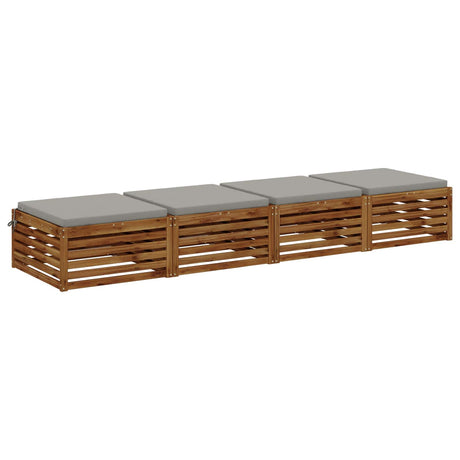 Vidaxl 4-piece zitkussens soest 4 st 100% polyester grijs