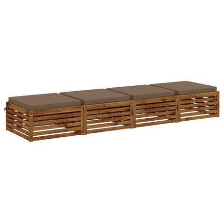 Vidaxl 4-piece zitkussens soest 4 st 100% polyester taupe