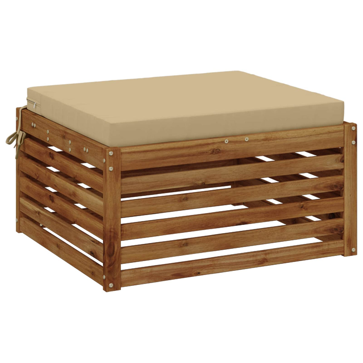 Vidaxl 1-piece zitkussen soest 100% polyester beige 80 x 80 x 7 cm