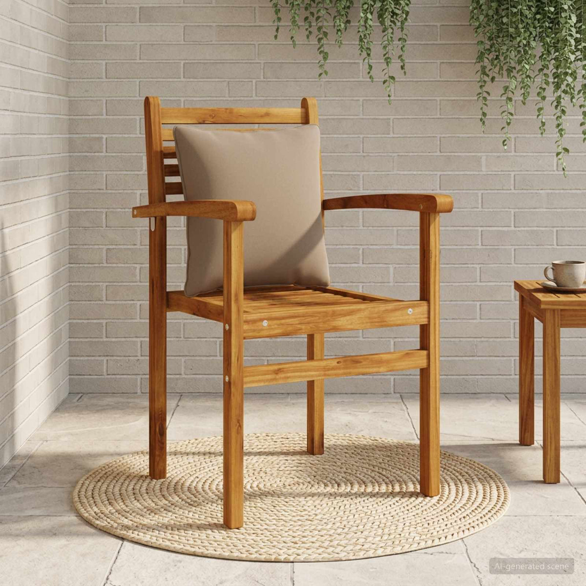Vidaxl 1-delig rugkussen putten 100% polyester taupe 40 x 40 x 15 cm