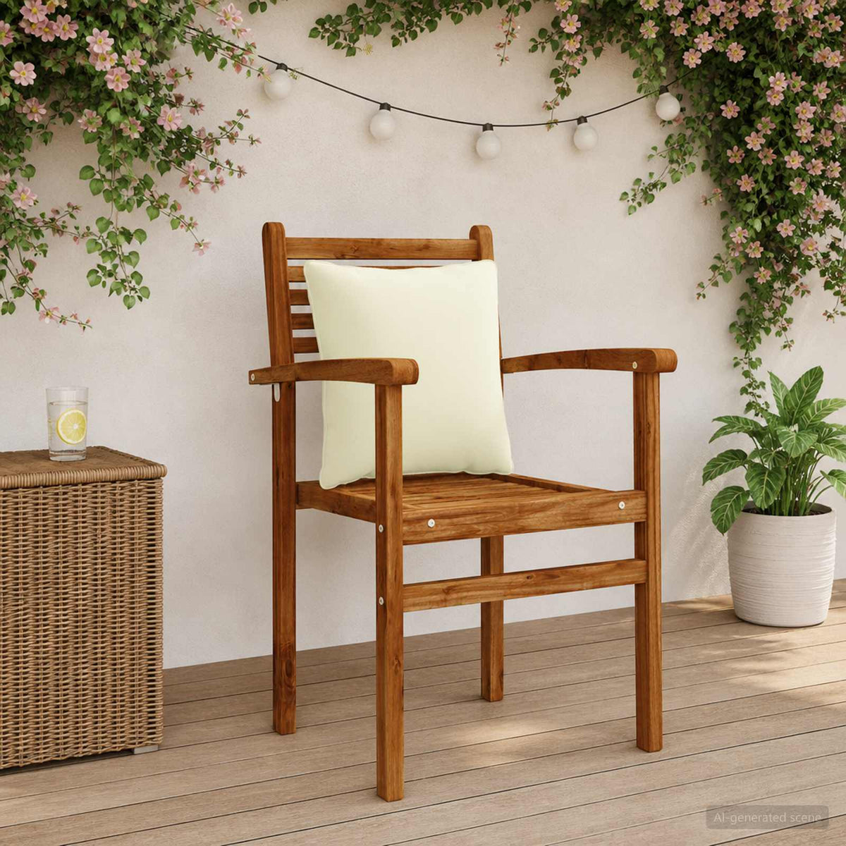 Vidaxl rugkussen putten 4 st 100% polyester crèmekleurig