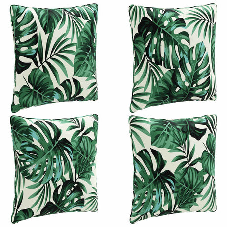 Vidaxl rugkussen putten 4 st 100% polyester bladpatroon