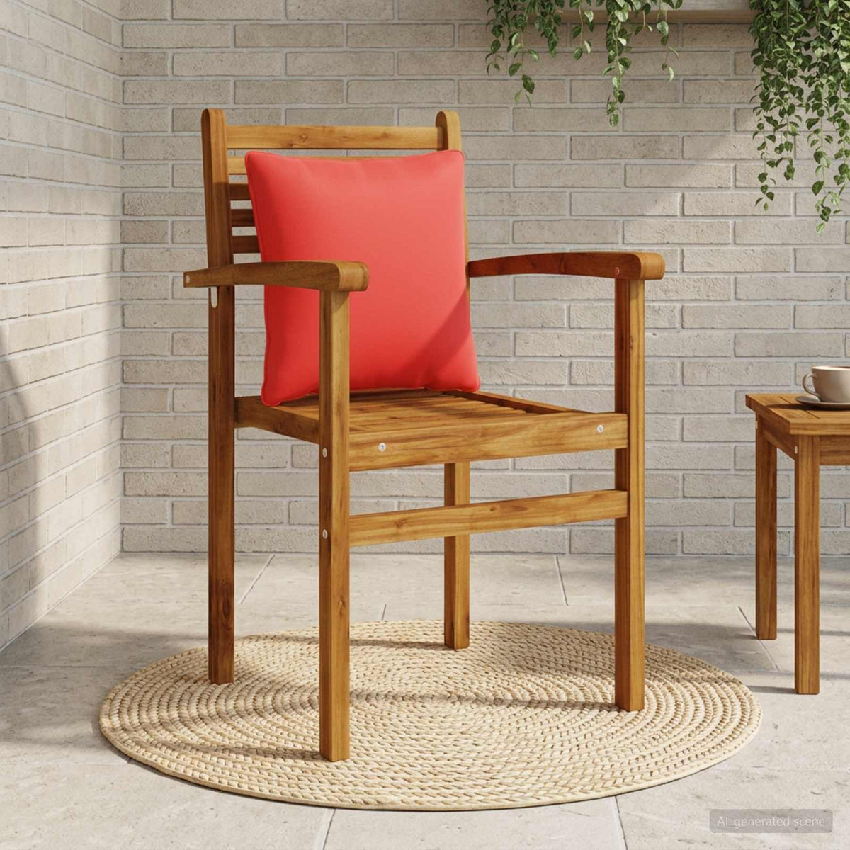 Vidaxl 1-delig rugkussen putten 100% polyester rood 40 x 40 x 15 cm