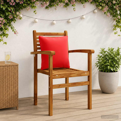 Vidaxl rugkussen putten 4 st 100% polyester rood 40 x 40 x 15 cm