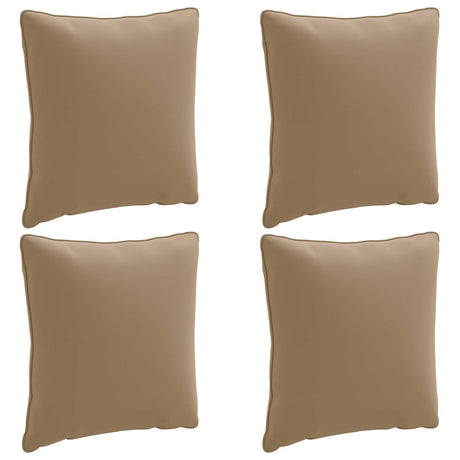 Vidaxl rugkussen putten 4 st 100% polyester taupe 40 x 40 x 15 cm