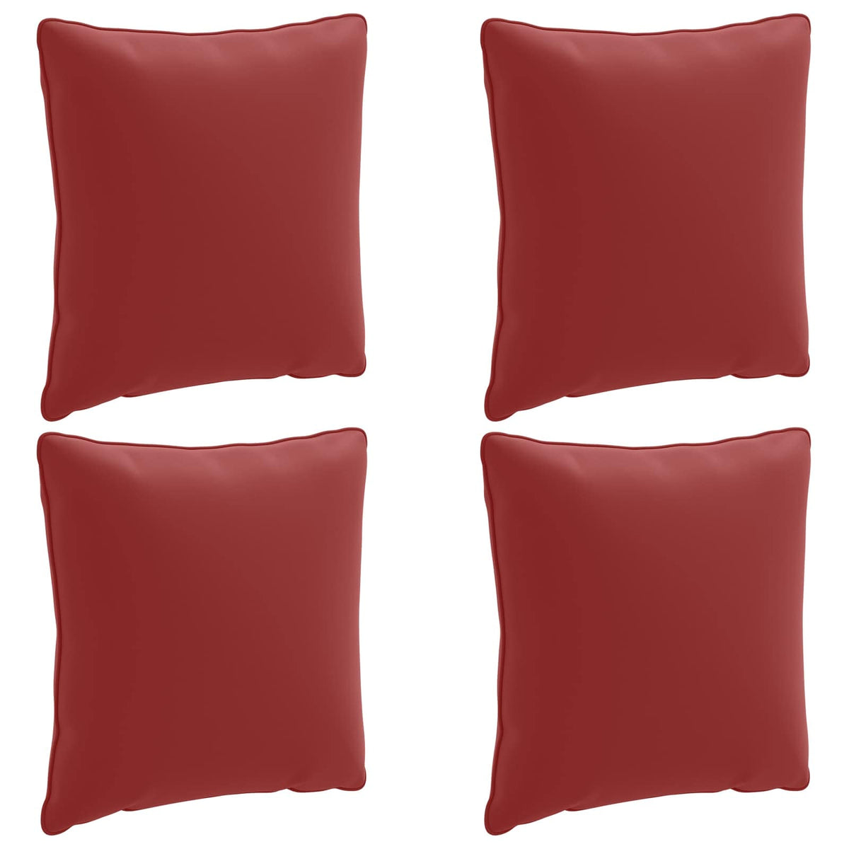 Vidaxl 4-delige rugkussens putten 4 pcs 100% polyester wijnrood