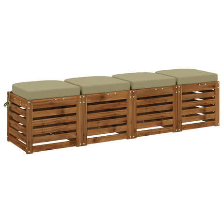 Vidaxl 4-delige zitkussens soest 4 st 100% polyester lichtgroen