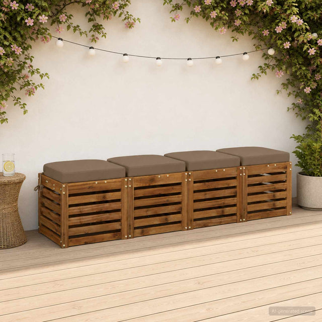 Vidaxl 4-delige zitkussens soest 4 st 100% polyester taupe