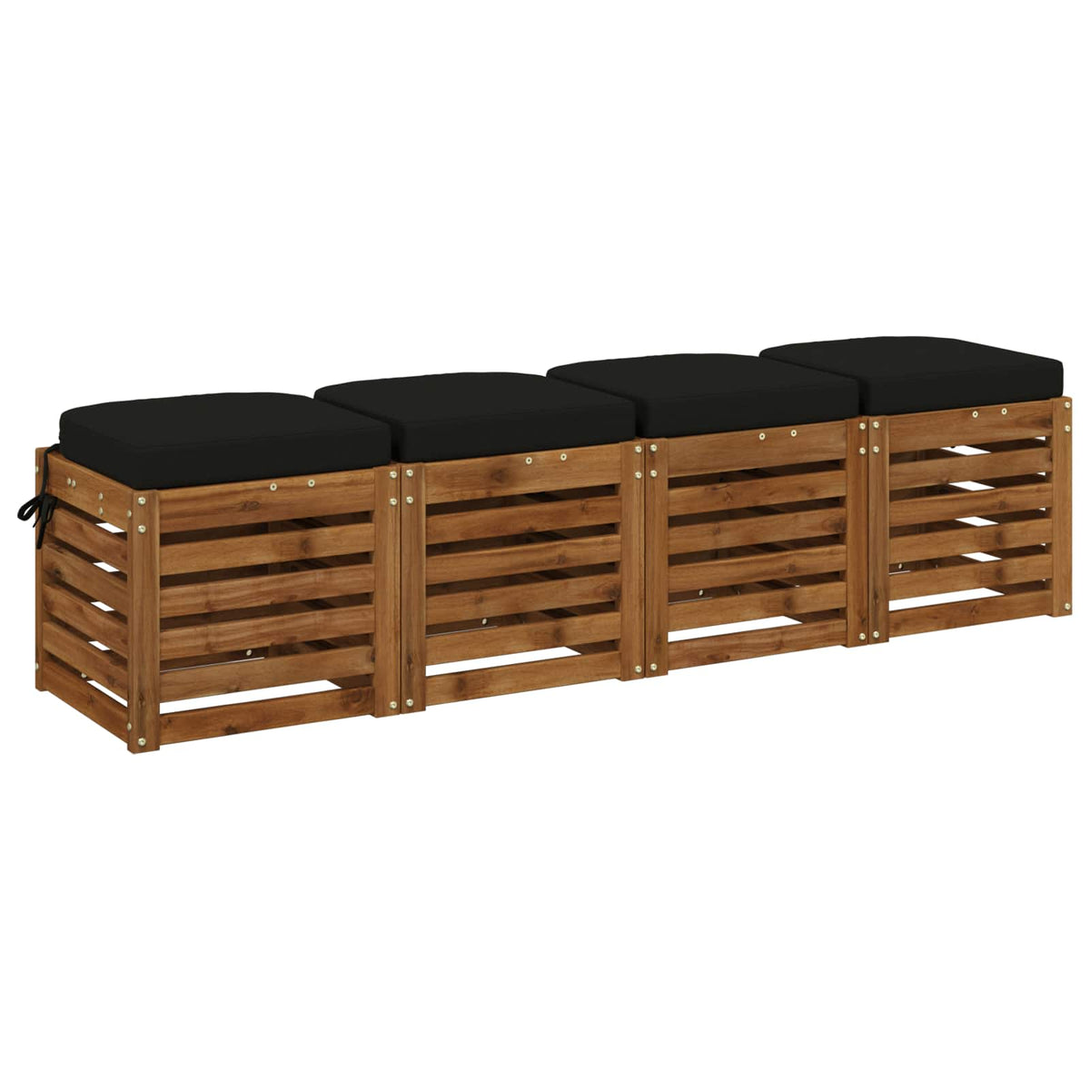 Vidaxl 4-delige zitkussens soest 4 pcs 100% polyester zwart