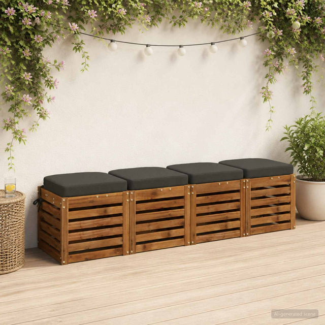 Vidaxl 4-delige zitkussens soest 4 pcs 100% polyester antraciet