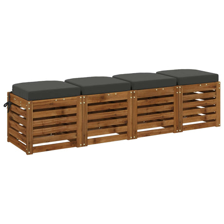 Vidaxl 4-delige zitkussens soest 4 st 100% polyester antraciet