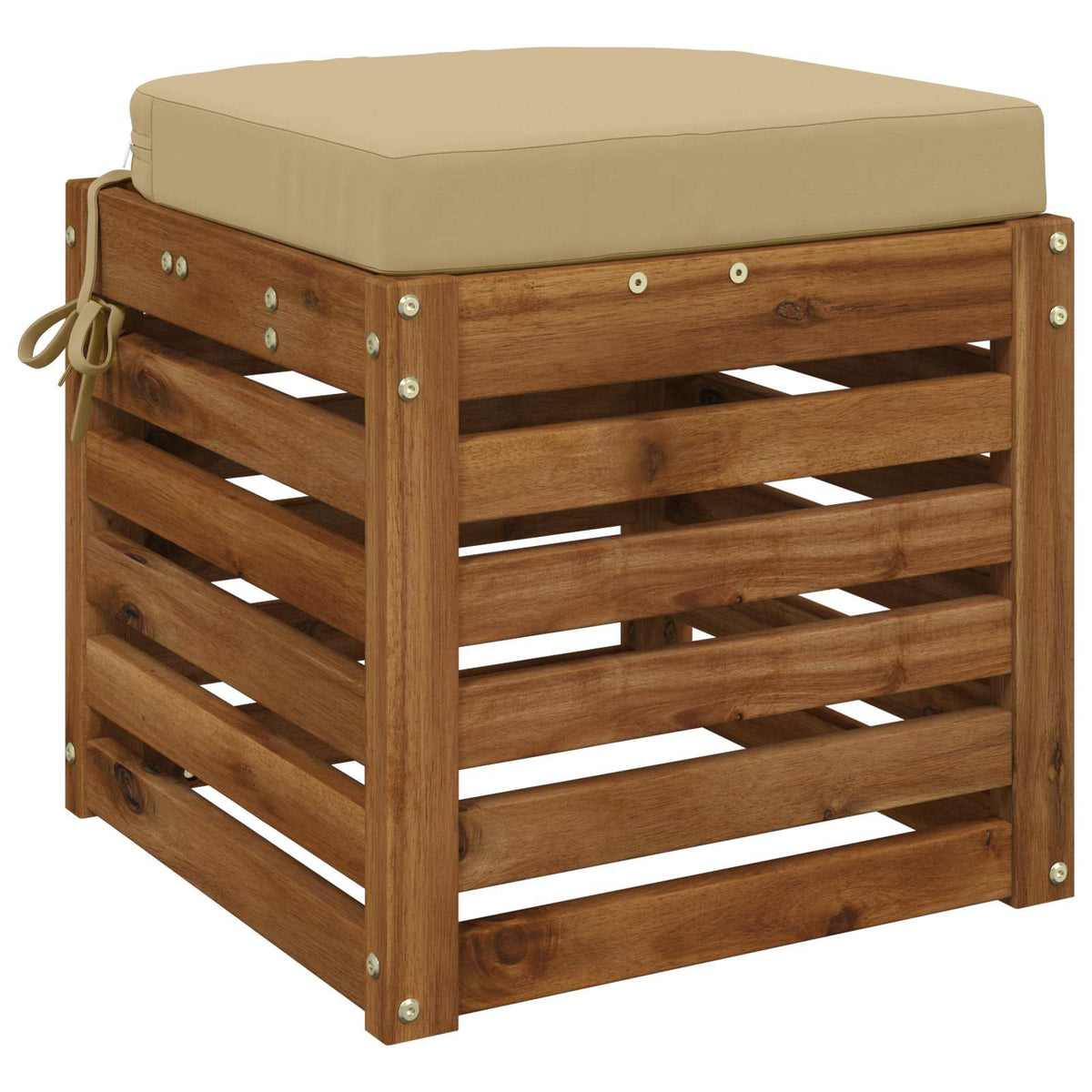 Vidaxl 1-delig zitkussen soest 100% polyester beige 40 x 40 x 7 cm