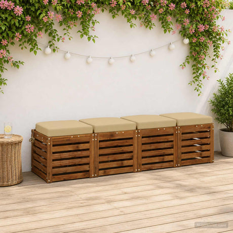 Vidaxl 4-delige zitkussens soest 4 st 100% polyester beige