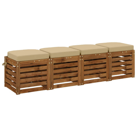 Vidaxl 4-delige zitkussens soest 4 st 100% polyester beige