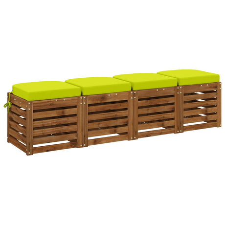 Vidaxl 4-delige zitkussens soest 4 st 100% polyester helder groen