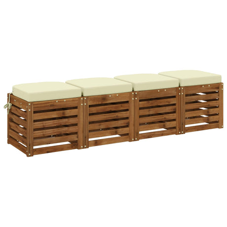 Vidaxl 4-delige zitkussens soest 4 st 100% polyester crèmekleurig