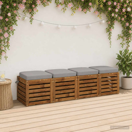 Vidaxl 4-piece zitkussens soest 4 st 100% polyester grijs