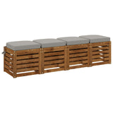 Vidaxl 4-piece zitkussens soest 4 pcs 100% polyester grijs