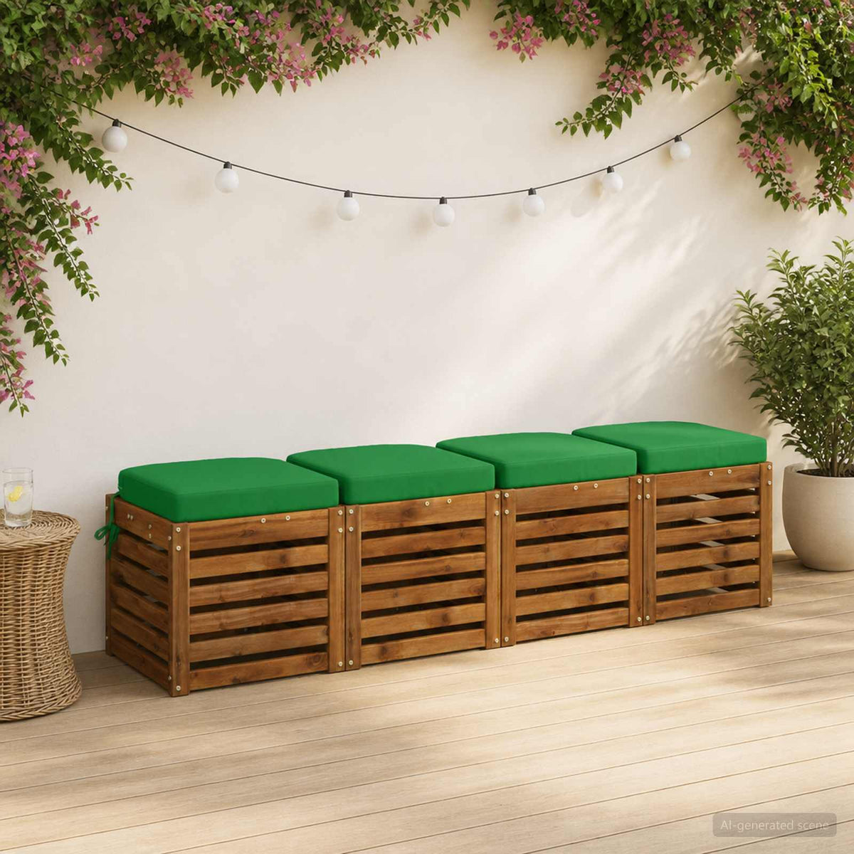 Vidaxl 4-delige zitkussens soest 4 pcs 100% polyester groen