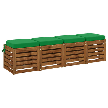 Vidaxl 4-delige zitkussens soest 4 st 100% polyester groen