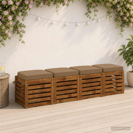 Vidaxl 4-delige zitkussens soest 4 pcs 100% polyester taupe