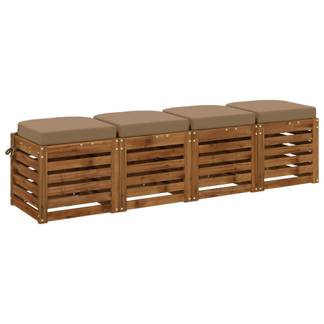 Vidaxl 4-delige zitkussens soest 4 pcs 100% polyester taupe