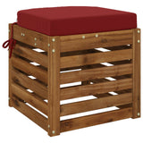 Vidaxl 1-delig zitkussen soest 100% polyester wijnrood 40 x 40 x 7 cm