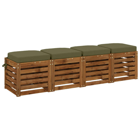 Vidaxl 4-delige zitkussens soest 4 pcs 100% polyester olijfgroen