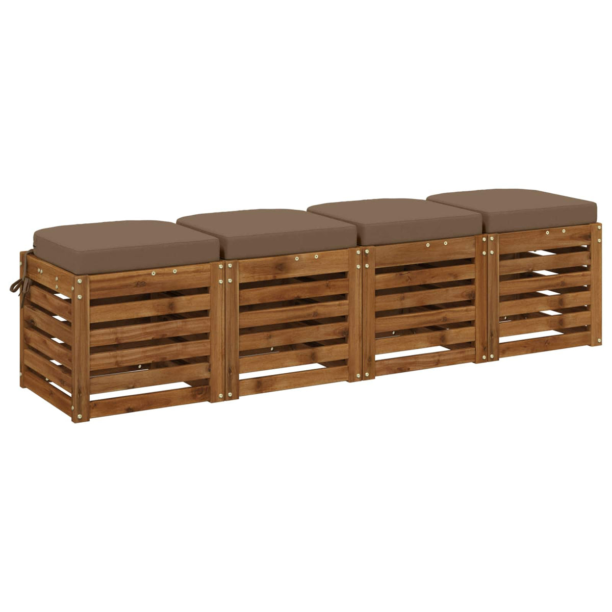 Vidaxl 4-delige zitkussens soest 4 pcs 100% polyester taupe