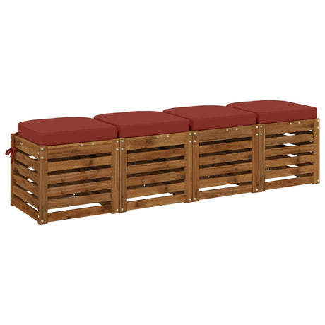 Vidaxl 4-delige zitkussens soest 4 st 100% polyester rood