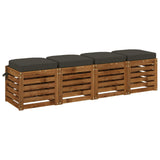 Vidaxl 4-delige zitkussens soest 4 pcs 100% polyester antraciet